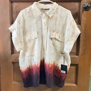 SIMPLY VERA WANG shirt Brown Deep Texture)XXL